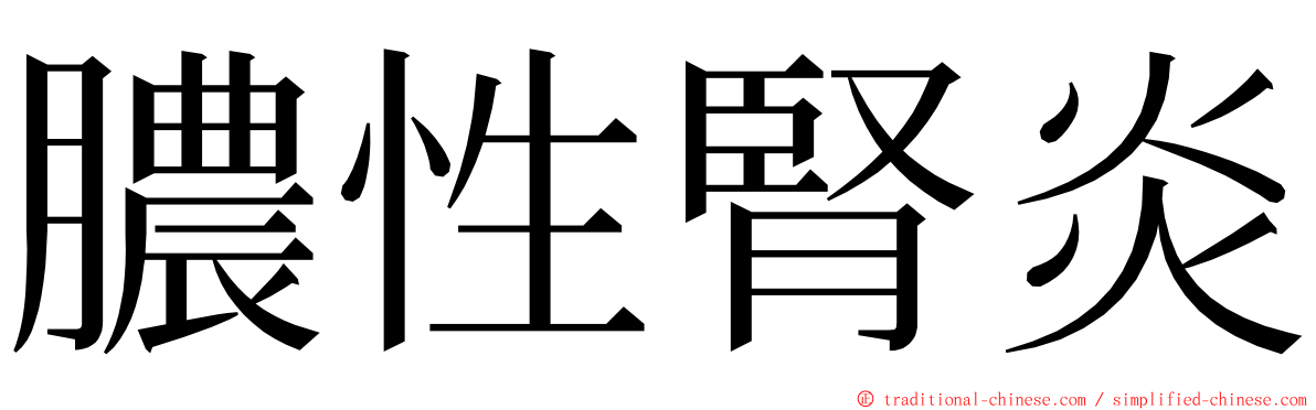 膿性腎炎 ming font