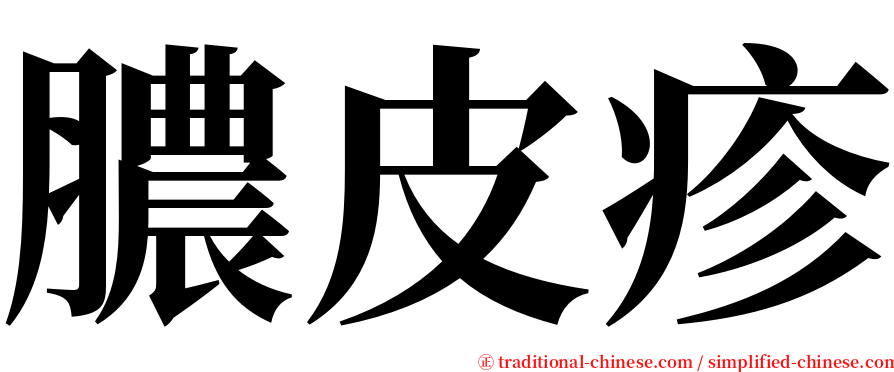 膿皮疹 serif font