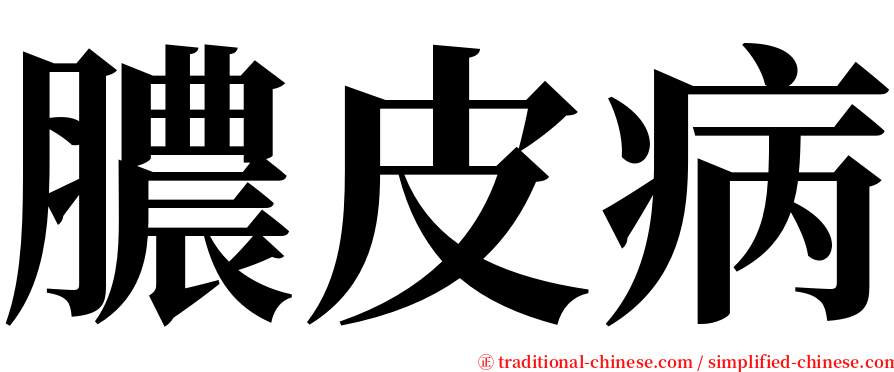 膿皮病 serif font