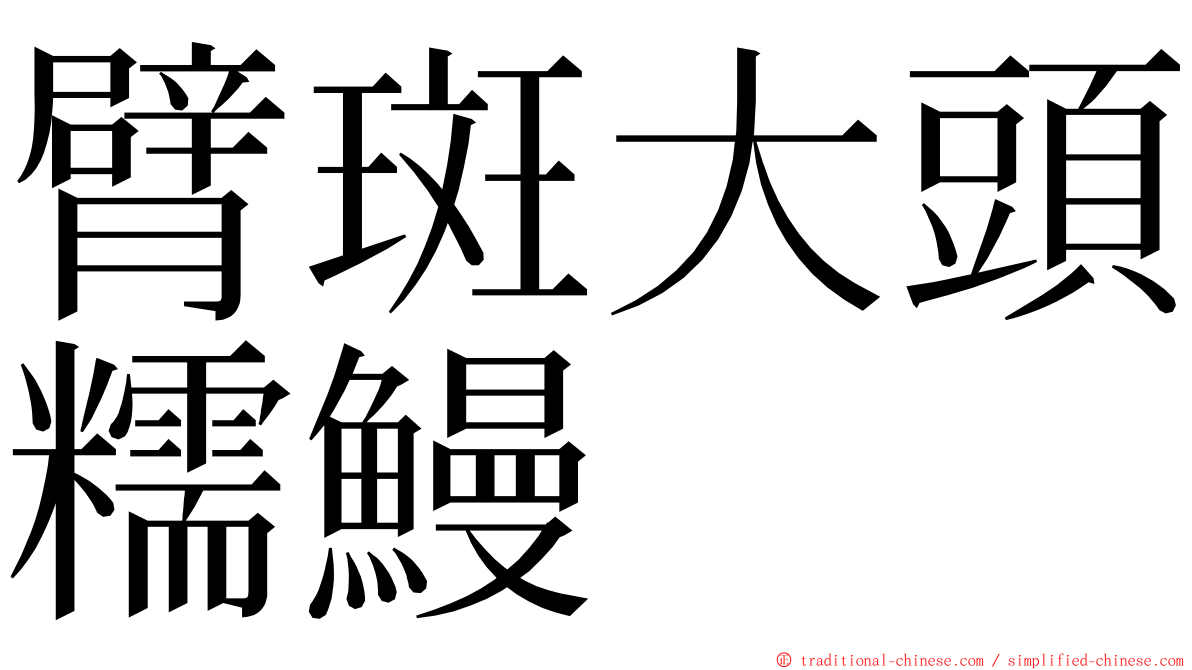 臂斑大頭糯鰻 ming font