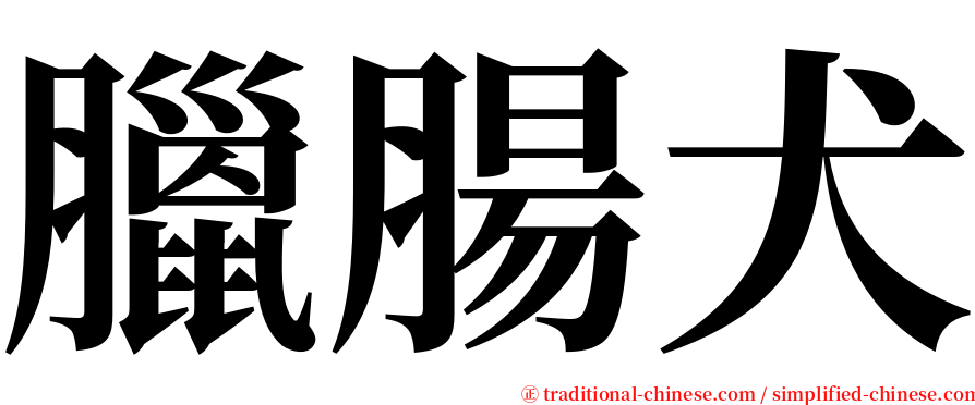 臘腸犬 serif font