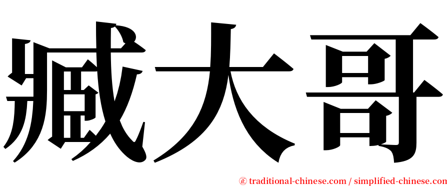 臧大哥 serif font