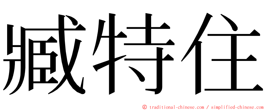 臧特住 ming font