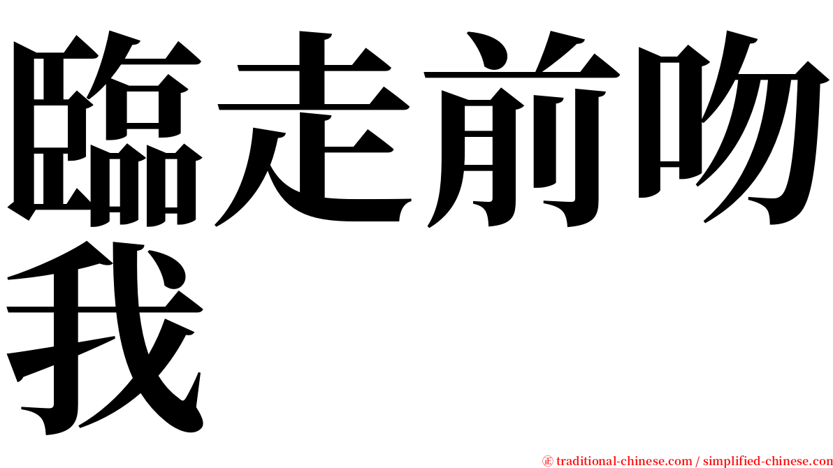 臨走前吻我 serif font