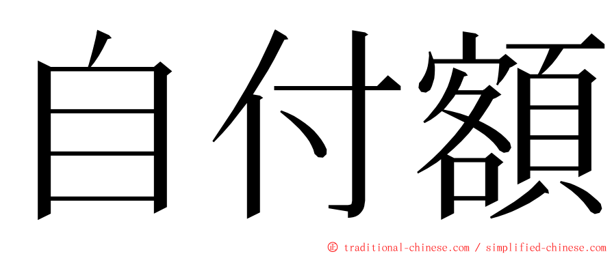 自付額 ming font