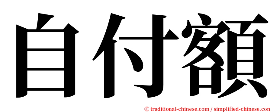 自付額 serif font