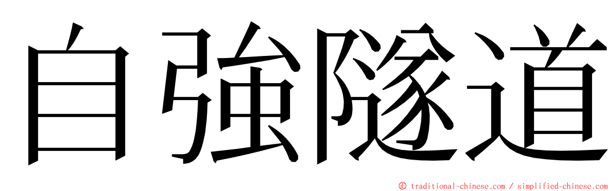 自強隧道 ming font