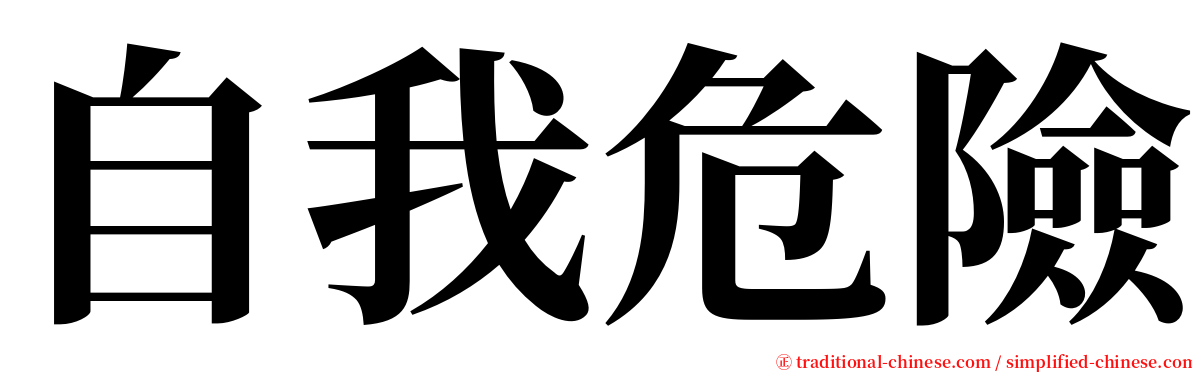 自我危險 serif font