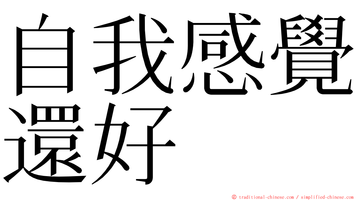 自我感覺還好 ming font