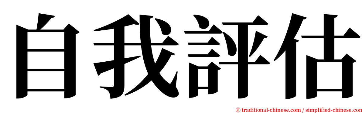 自我評估 serif font