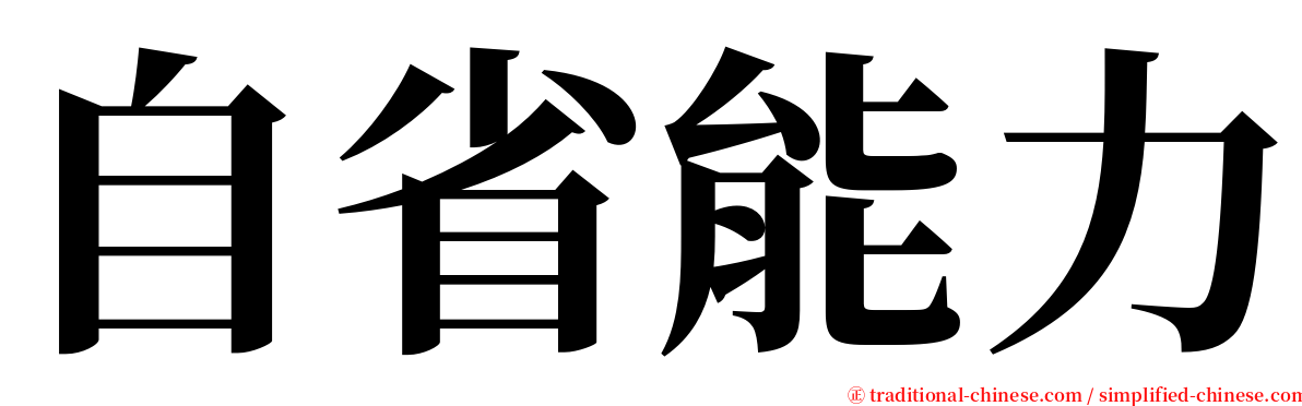 自省能力 serif font