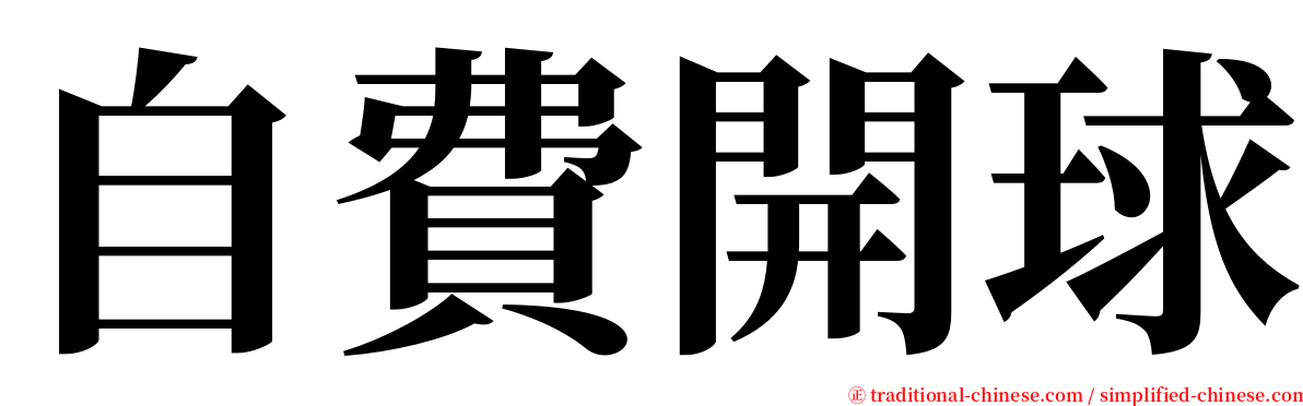 自費開球 serif font