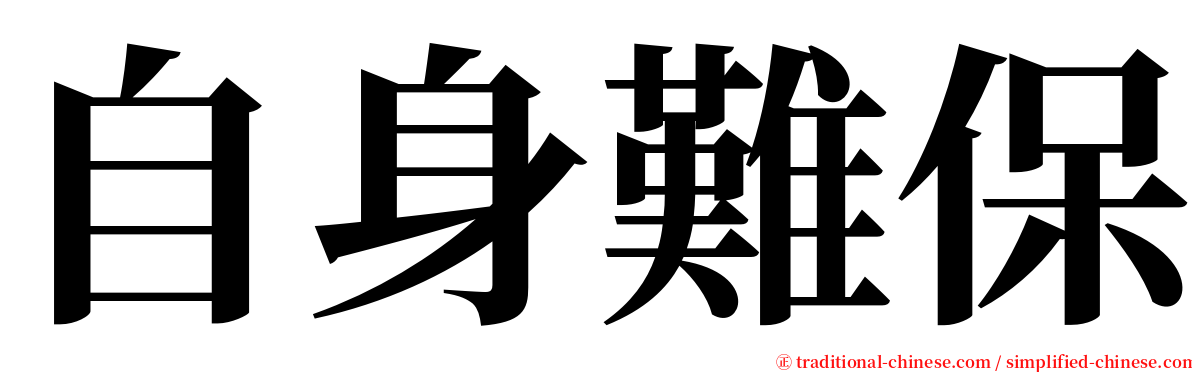 自身難保 serif font