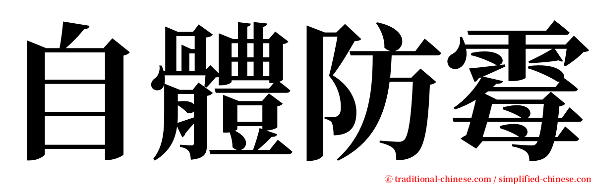 自體防霉 serif font