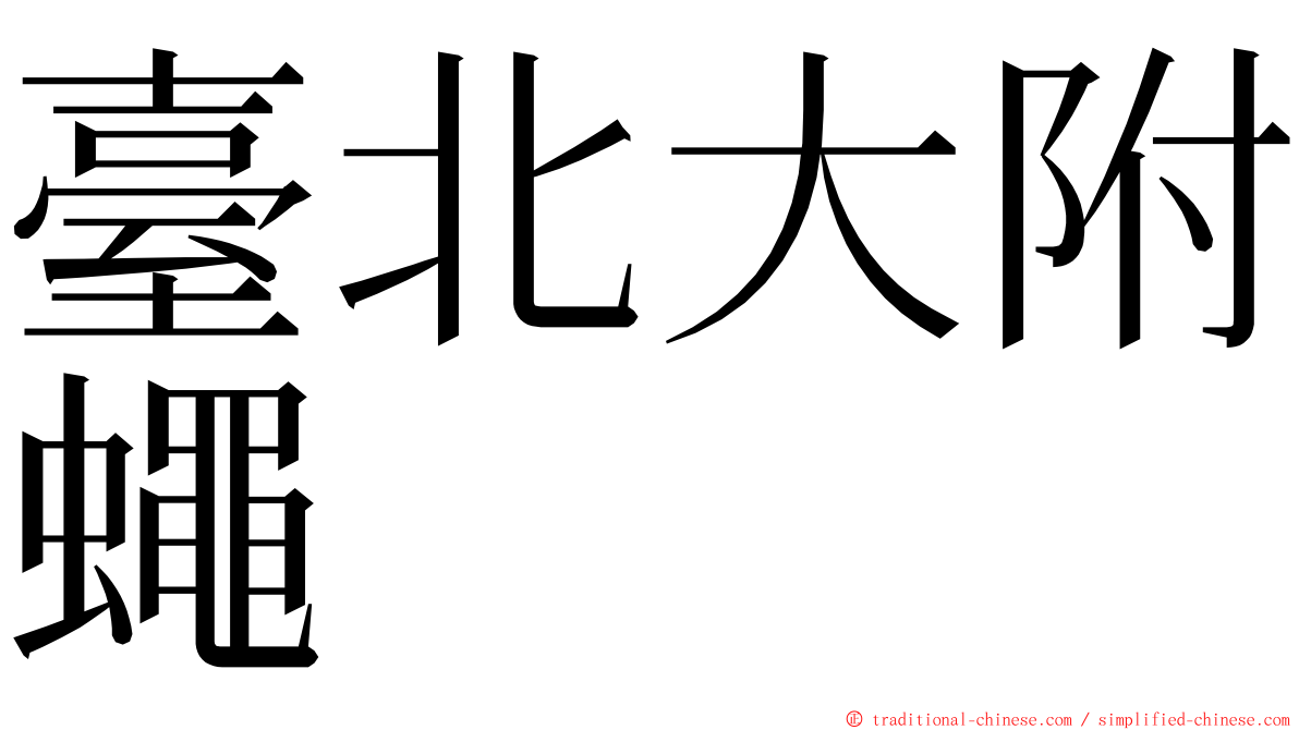 臺北大附蠅 ming font