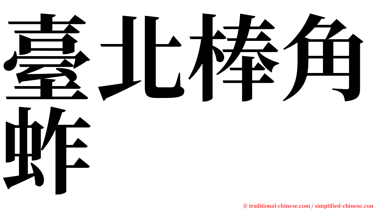 臺北棒角蚱 serif font