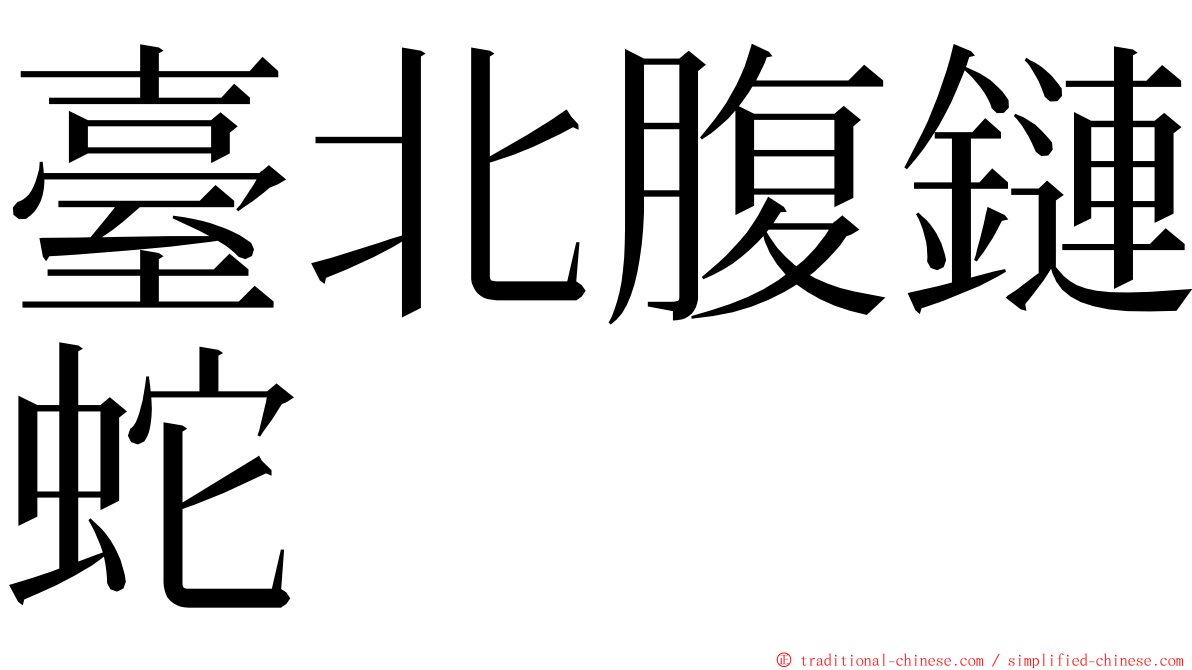 臺北腹鏈蛇 ming font