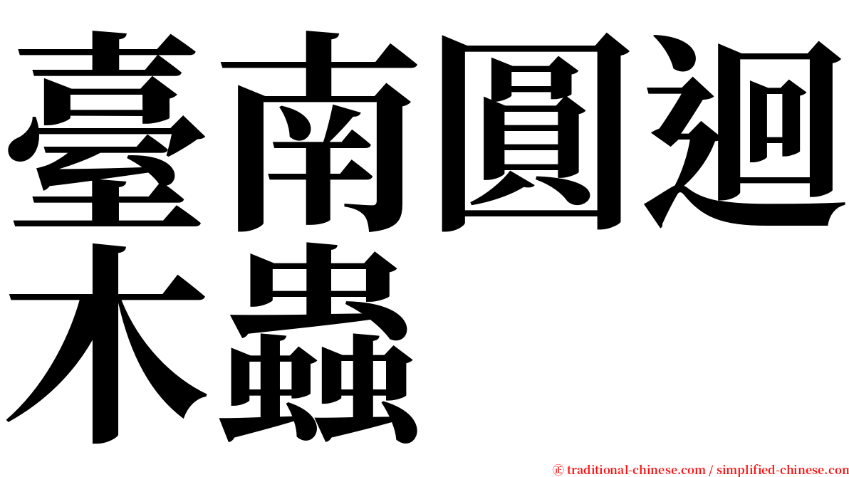 臺南圓迴木蟲 serif font