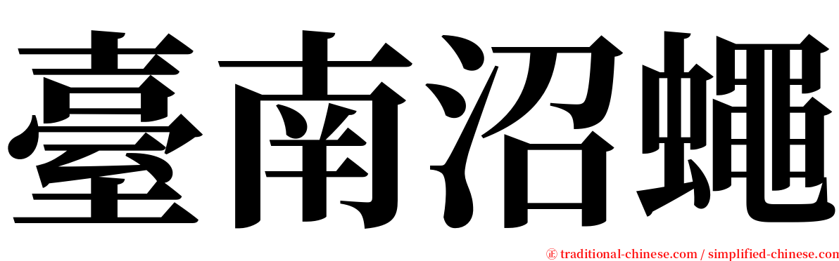 臺南沼蠅 serif font