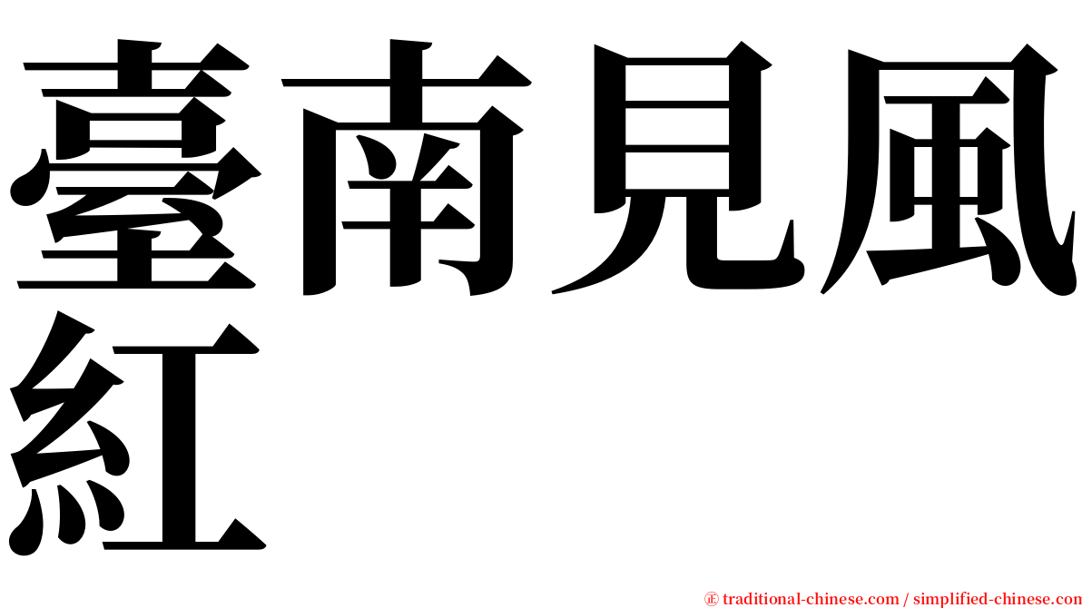 臺南見風紅 serif font