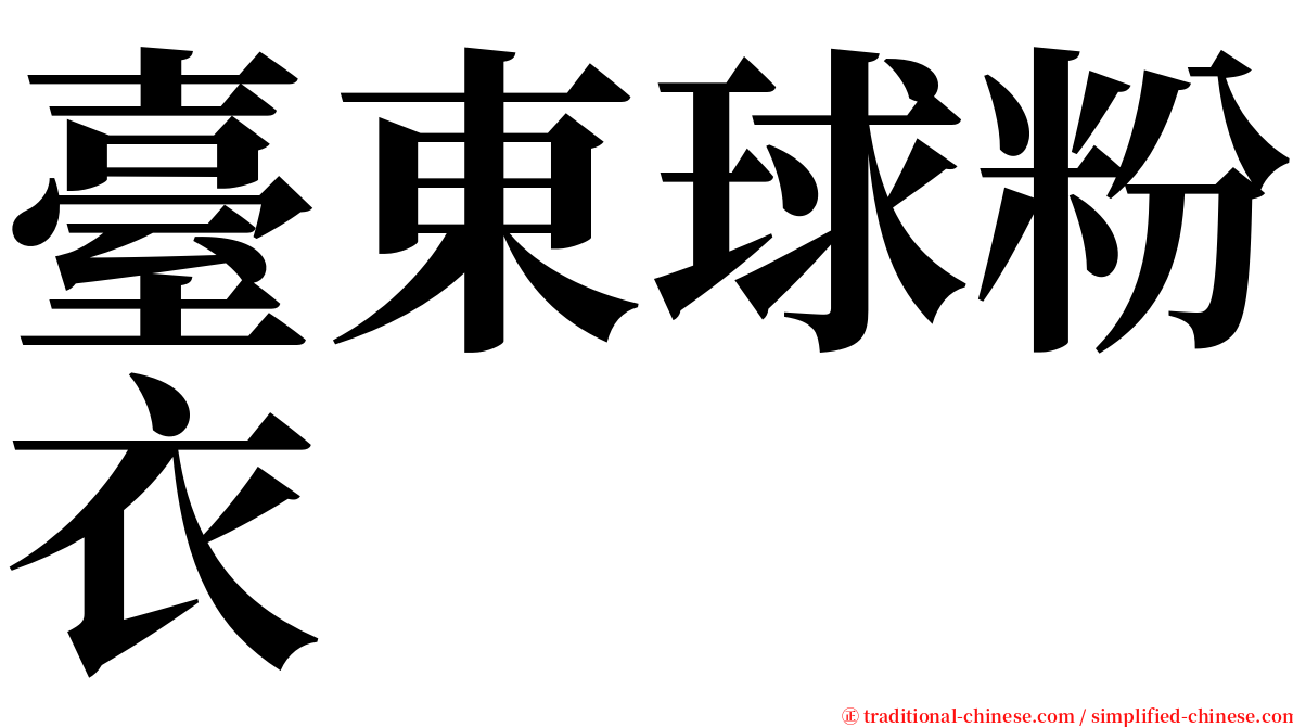 臺東球粉衣 serif font