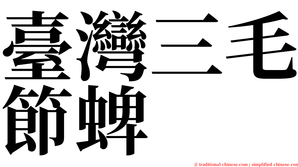 臺灣三毛節蜱 serif font