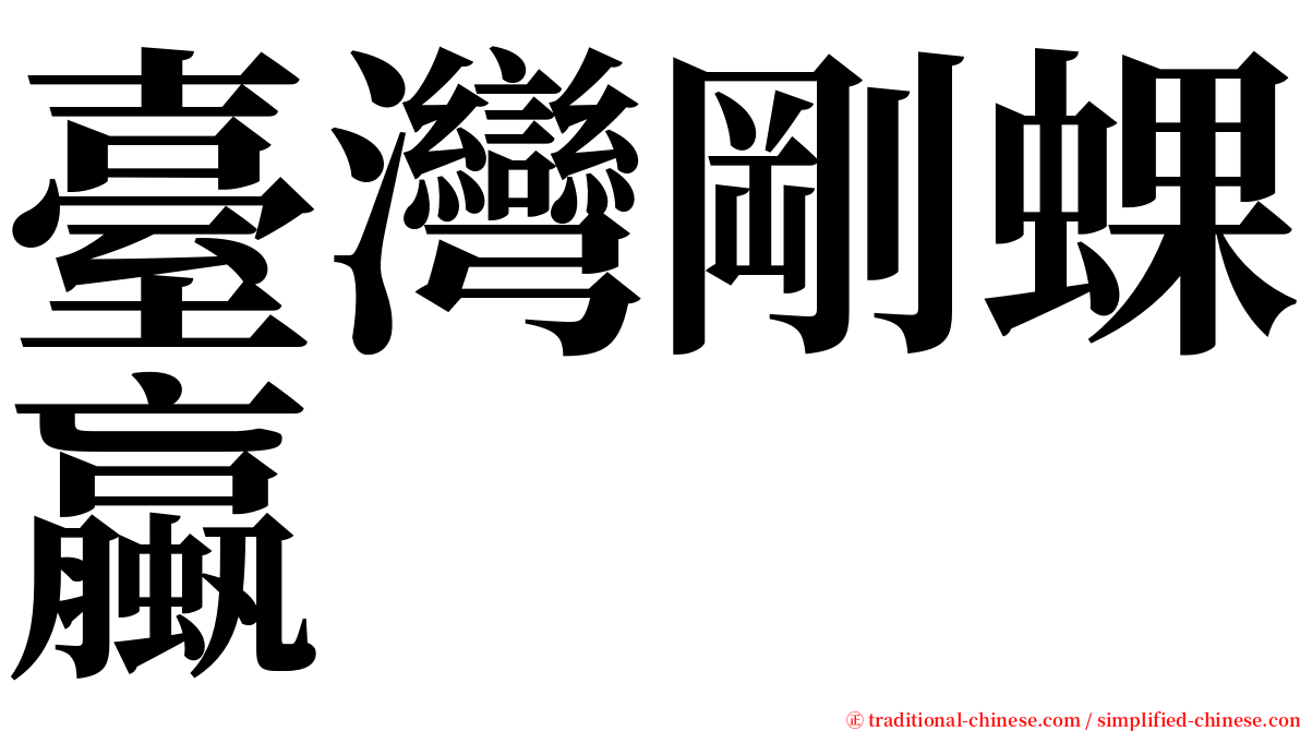 臺灣剛蜾蠃 serif font