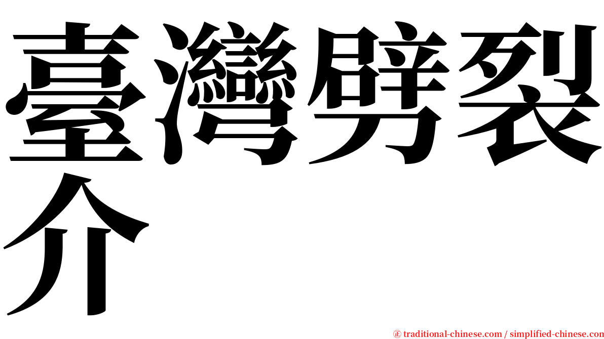 臺灣劈裂介 serif font