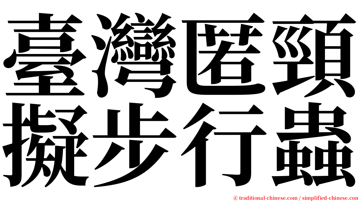 臺灣匿頸擬步行蟲 serif font