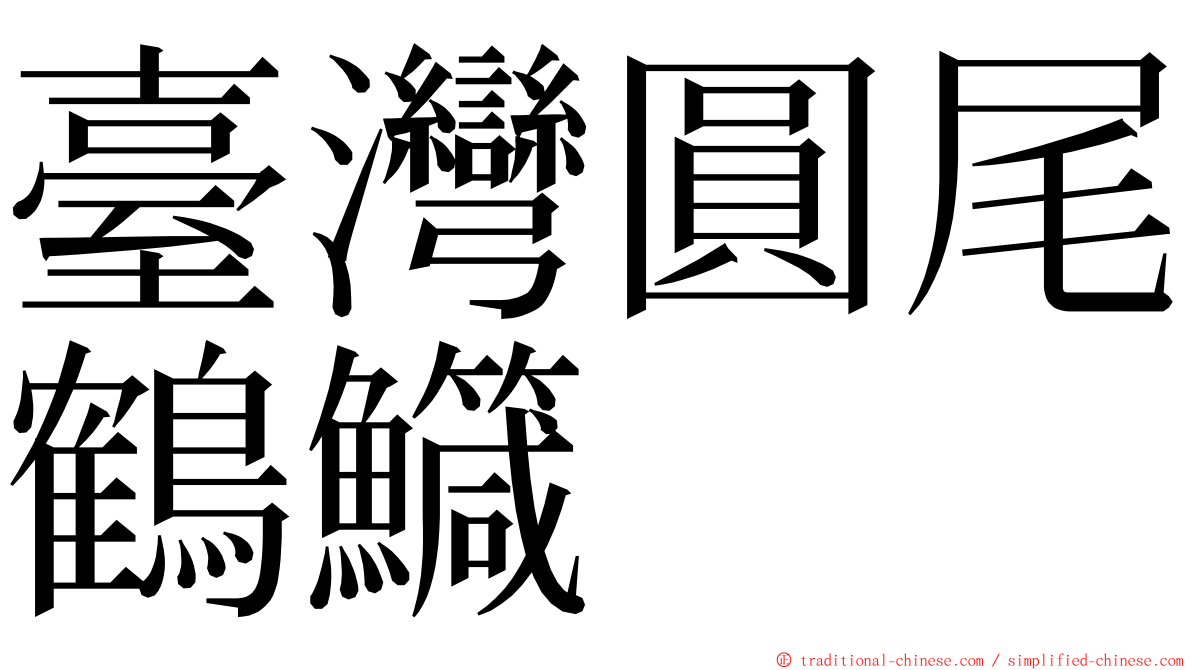 臺灣圓尾鶴鱵 ming font