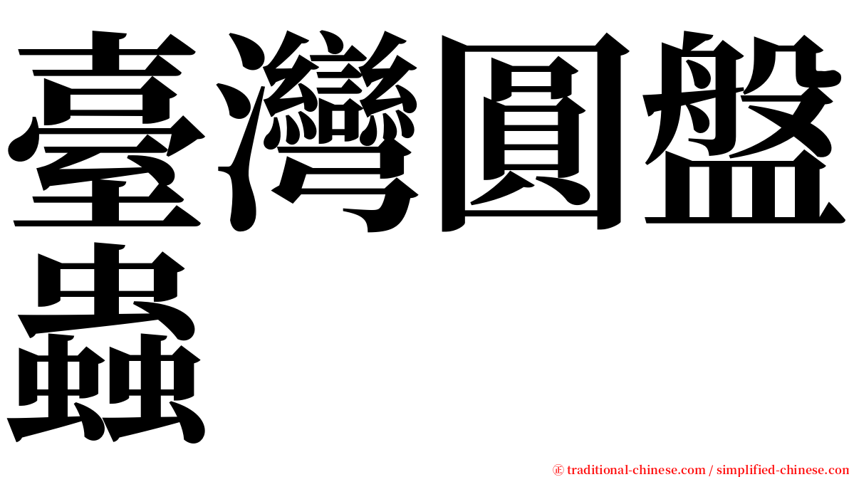 臺灣圓盤蟲 serif font