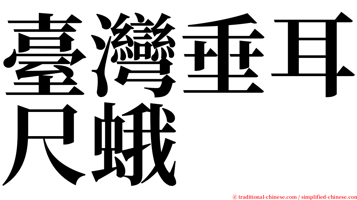 臺灣垂耳尺蛾 serif font