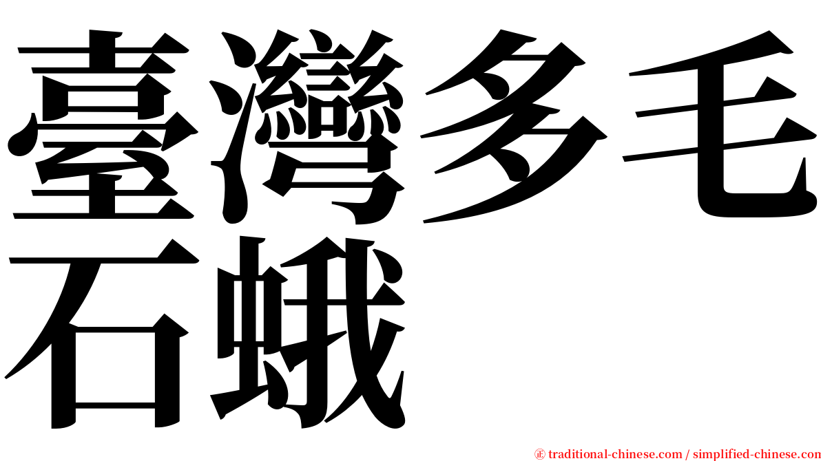 臺灣多毛石蛾 serif font