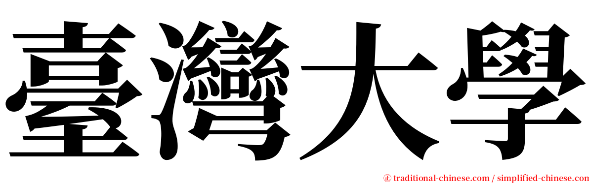 臺灣大學 serif font