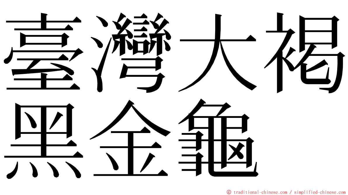 臺灣大褐黑金龜 ming font