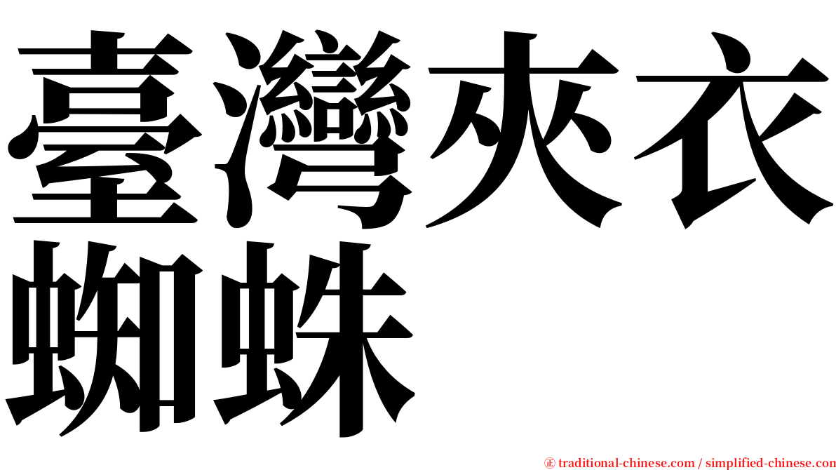 臺灣夾衣蜘蛛 serif font