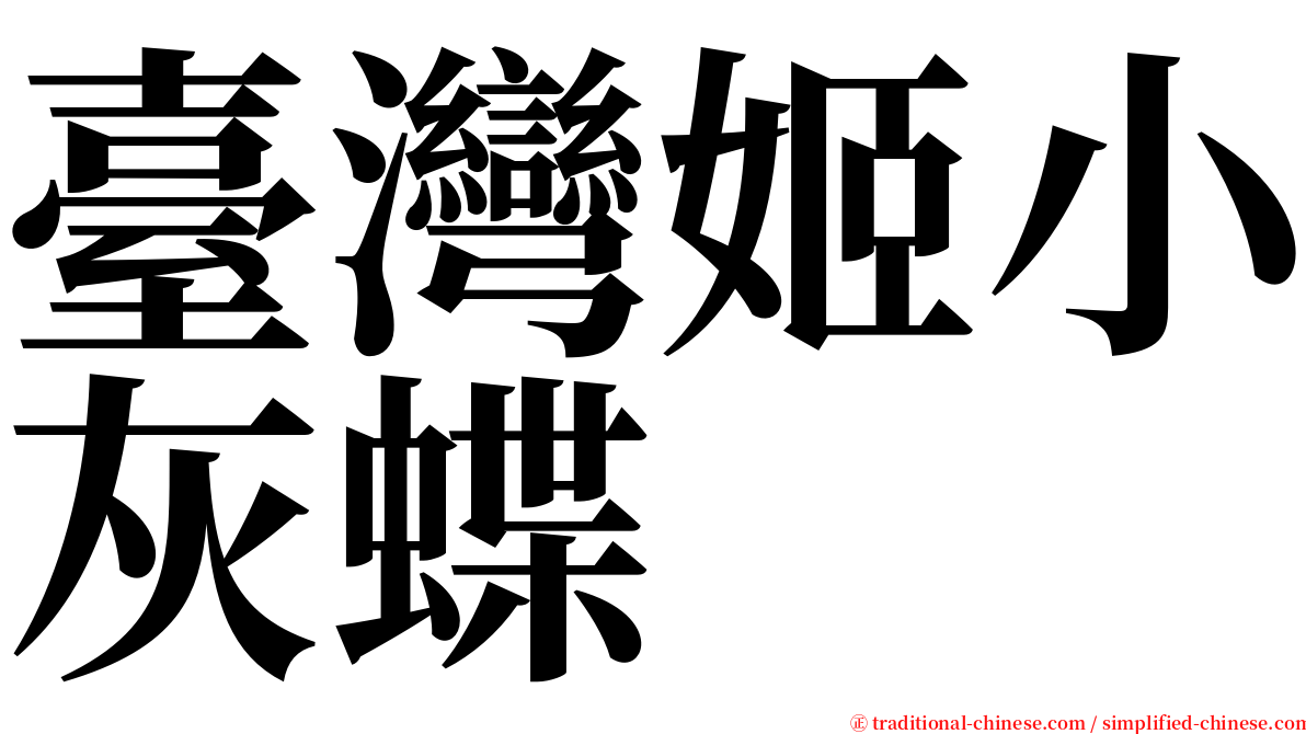 臺灣姬小灰蝶 serif font