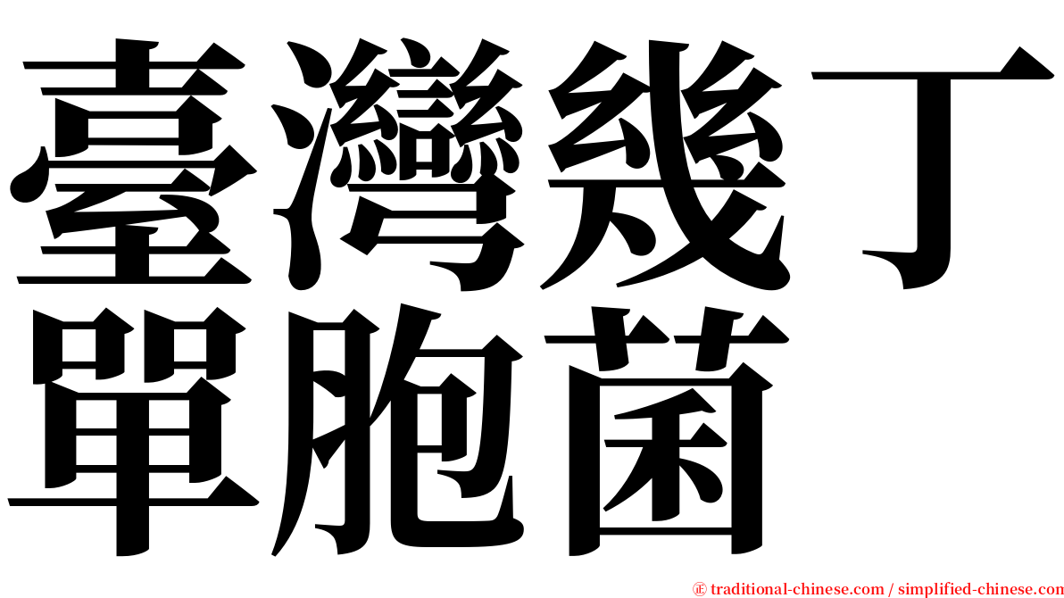 臺灣幾丁單胞菌 serif font