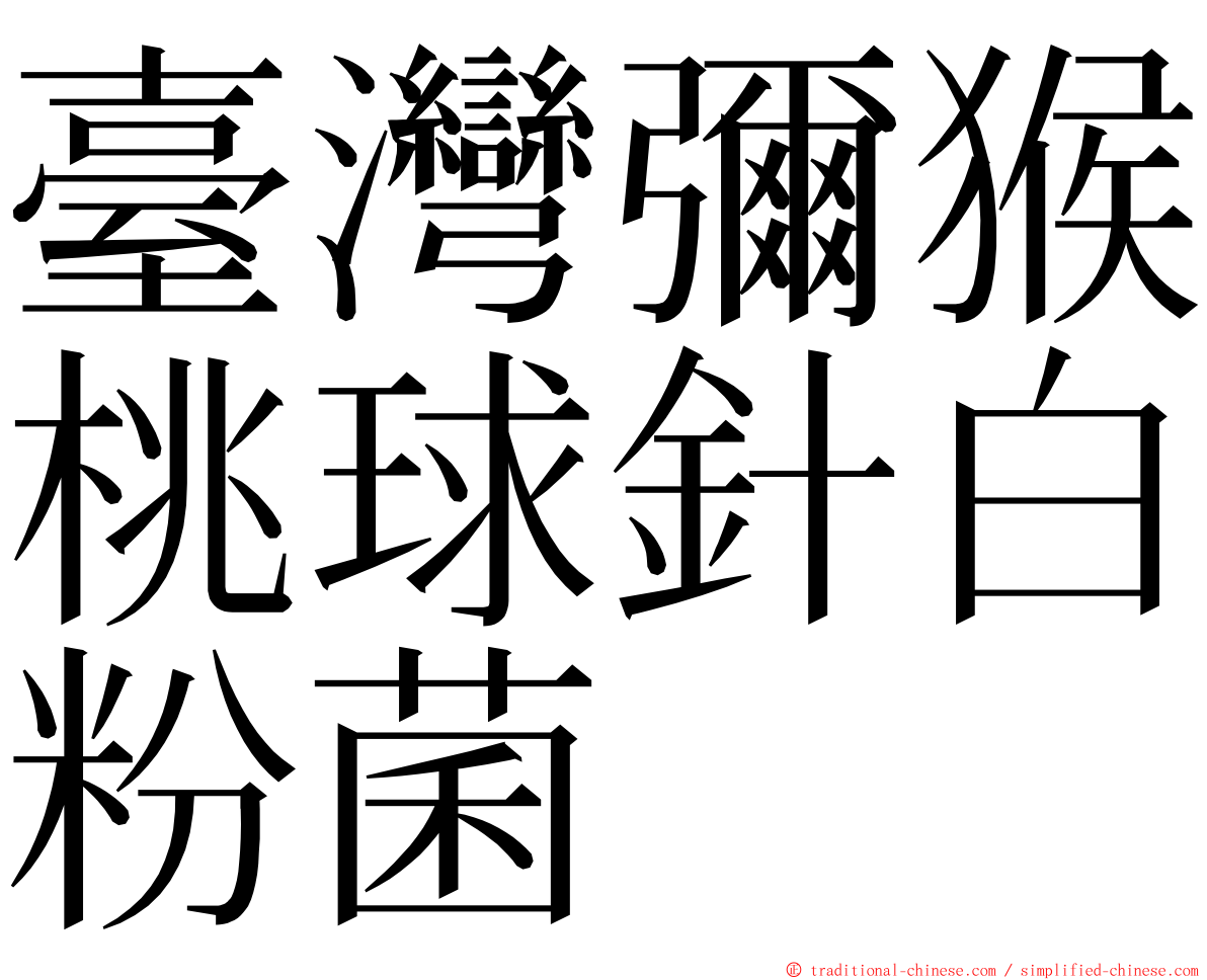 臺灣彌猴桃球針白粉菌 ming font