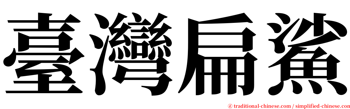 臺灣扁鯊 serif font