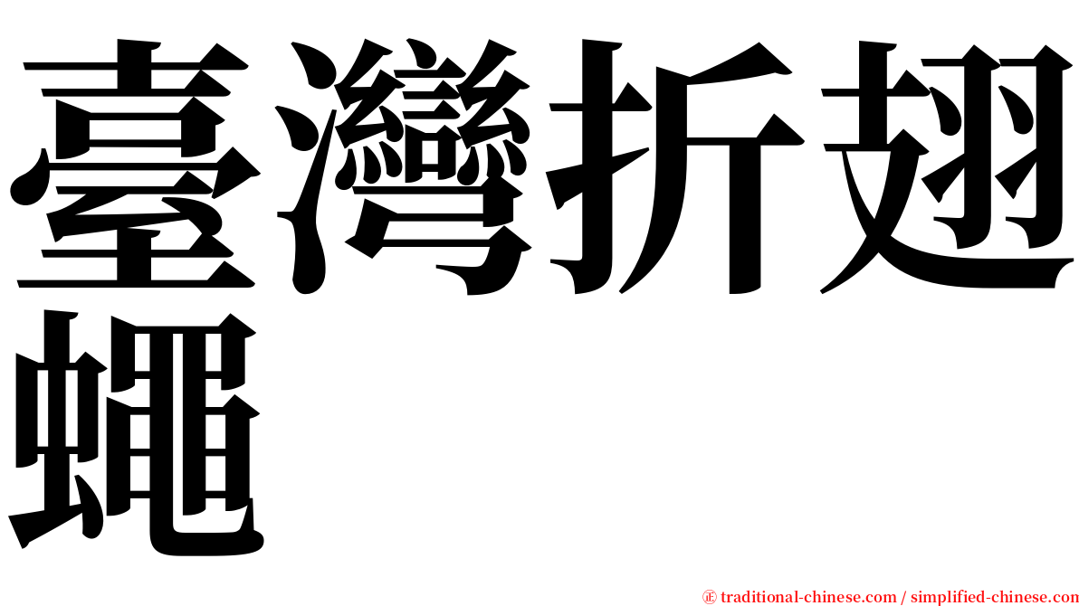 臺灣折翅蠅 serif font