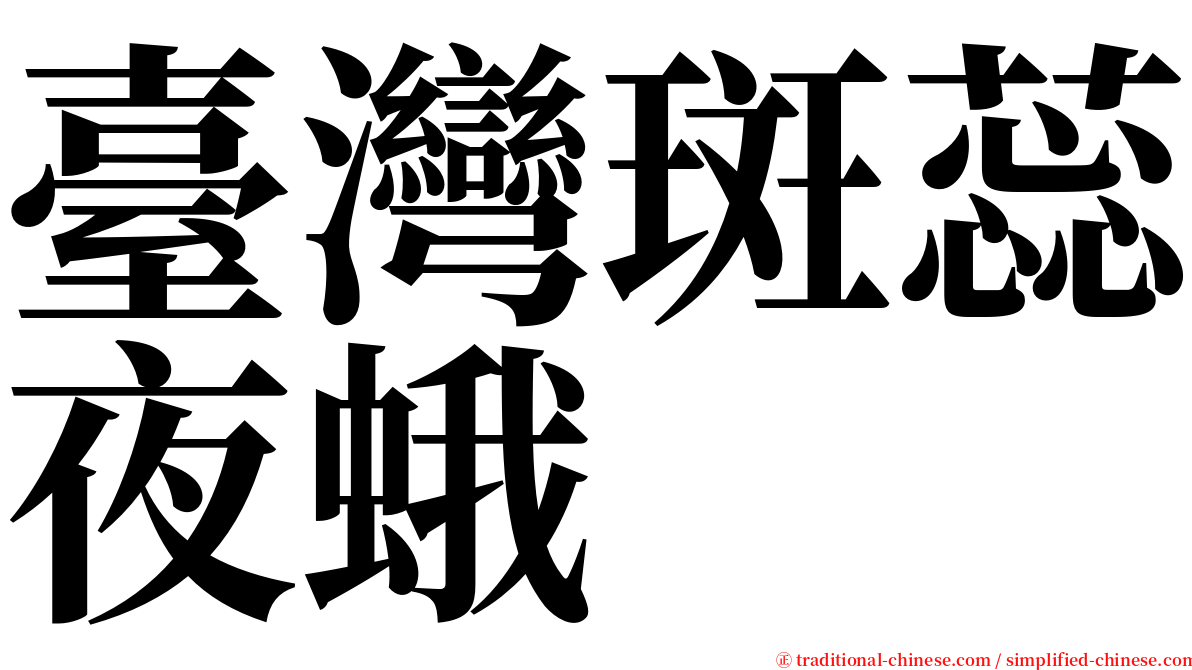 臺灣斑蕊夜蛾 serif font