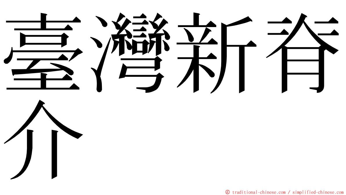 臺灣新脊介 ming font