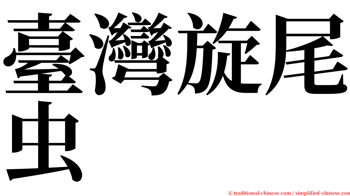 臺灣旋尾虫 serif font