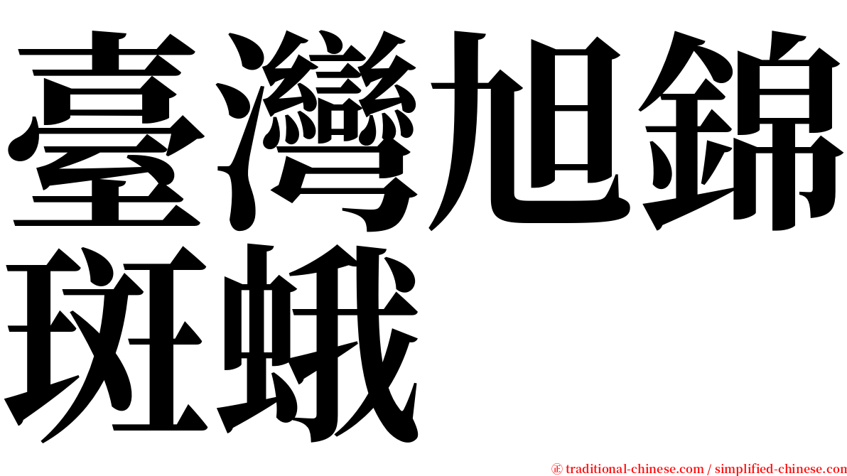 臺灣旭錦斑蛾 serif font