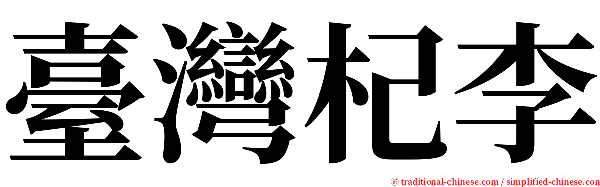 臺灣杞李 serif font