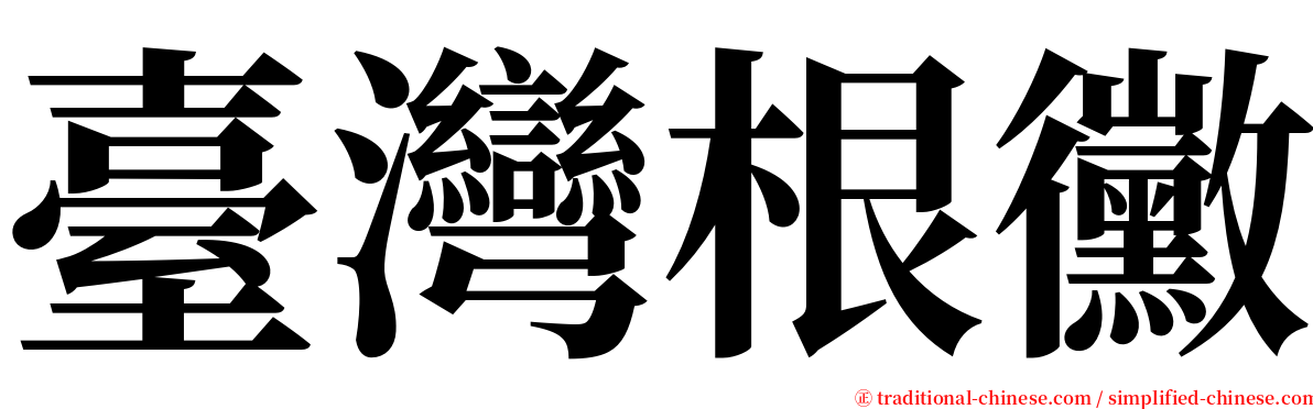 臺灣根黴 serif font