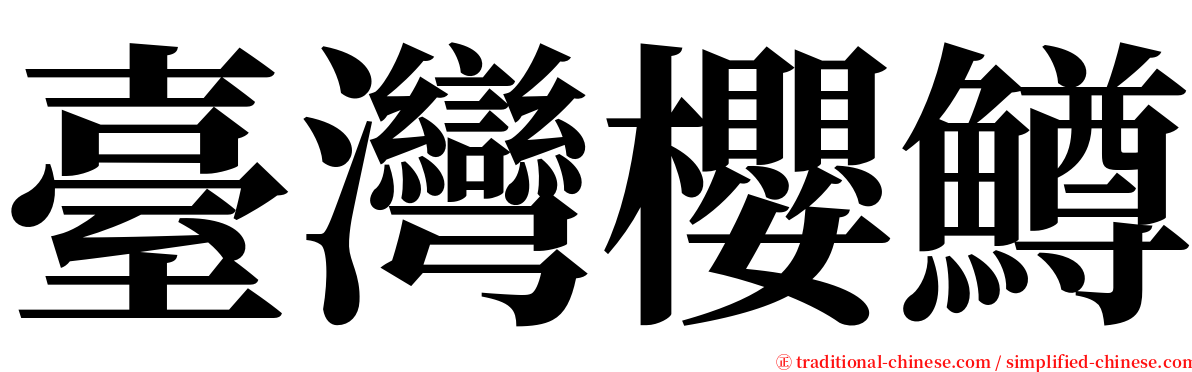 臺灣櫻鱒 serif font