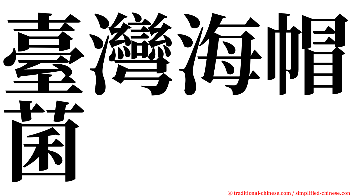 臺灣海帽菌 serif font