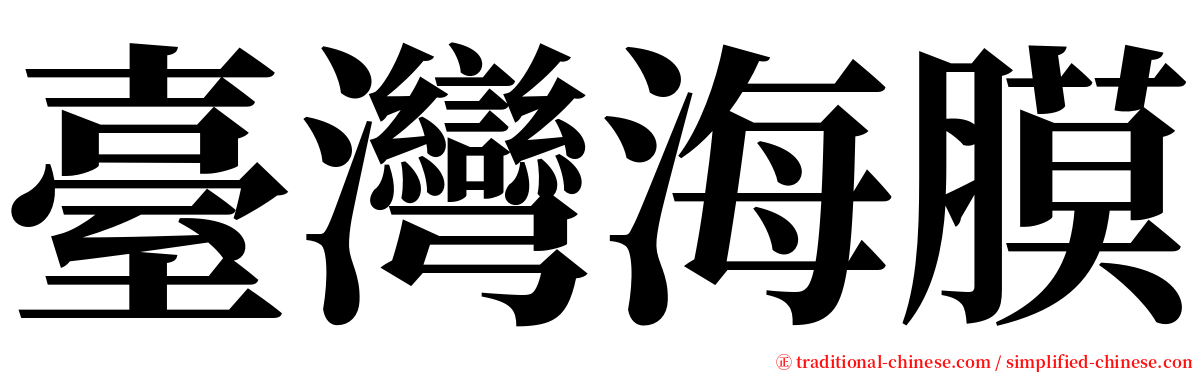 臺灣海膜 serif font